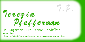 terezia pfefferman business card